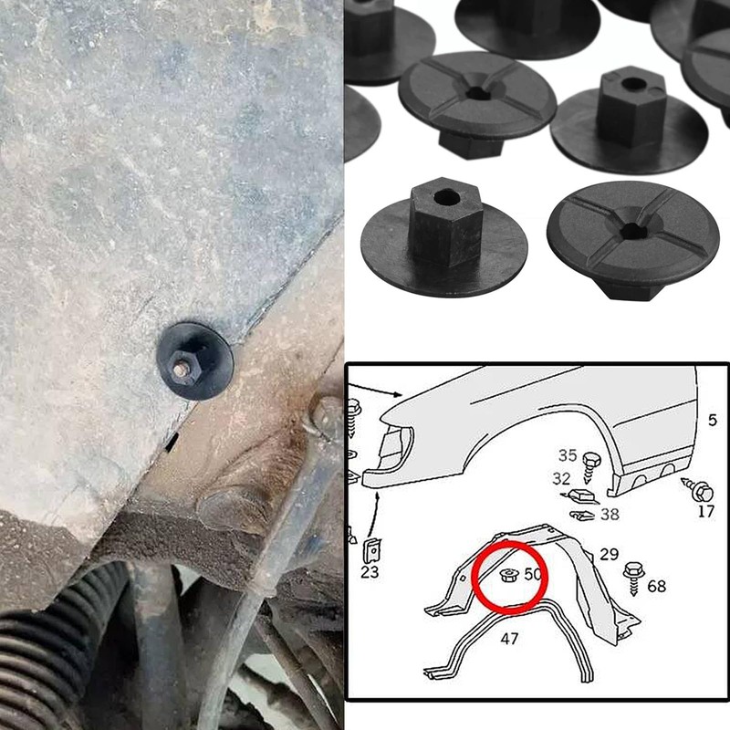 ANBOO Pack of 50 4 mm Plastic Nuts Without Thread