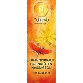 Nuhrovia, John's Wort Poppy Blossom Massage Oil, Vegan, 140 Hours Sun Irradiated (1 x 50 ml)