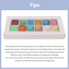 12 Colors Glitter Watercolor Paint Set, Metallic Watercolor Pearlescent Paint, Sparkle Watercolor Set for Kids, Adults, Beginners and Artists