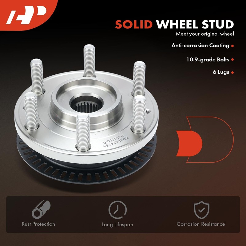 A-Premium Front Wheel Bearing and Hub Assembly with 6-Lug Compatible