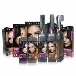 Hair Dye Hair Color Freesia Soapberry Full Set of 2 Single Dye (W3DFE28) - Color Selection: Dark Brown / 염색약 헤어컬러 프리지아 솝베리 풀셑2개 혼자염색 (W3DFE28) - 색상선택:흑갈색