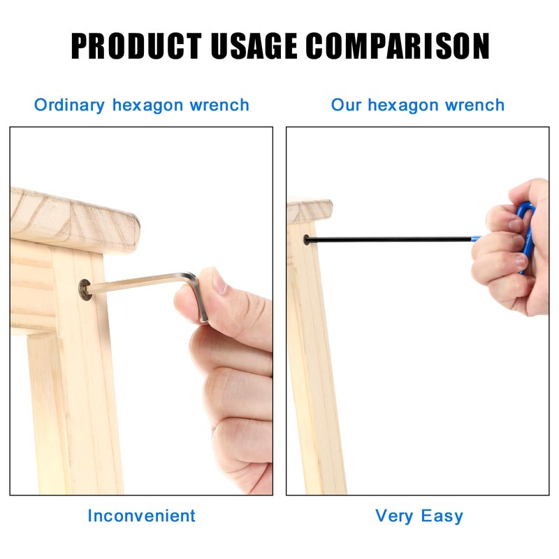 10 Pieces T-handle Hex Key Set 9 Inch Long Hex