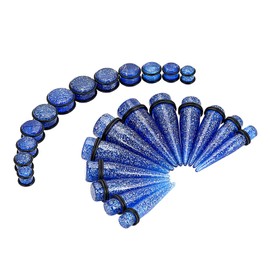 Qmcandy 24pcs Big Gauge Taper Kit & Plug Set, Acrylic, Rubber, Cubic-Zirconia: Ear Stretching Kit, 00G-20mm, 12 Pairs (6 Tapers + 6 Plugs), 0.132kg