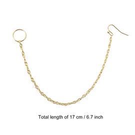 Honbay 2PCS Pierced Indian Nose Rings with Chain Nose to Ear Chain