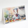Caroline's Treasures Bull Terrier The Chef Greeting Cards Pack of