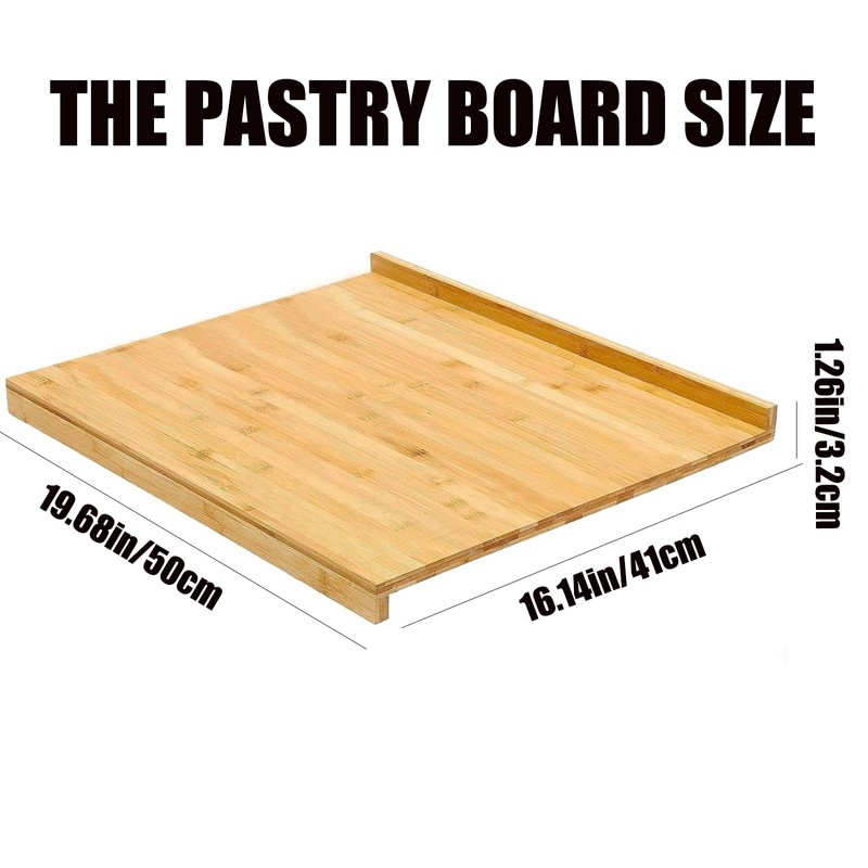 YYRZZ Reversible Pastry Board,19.68" x 16.14" Reversible Bamboo Pastry Board