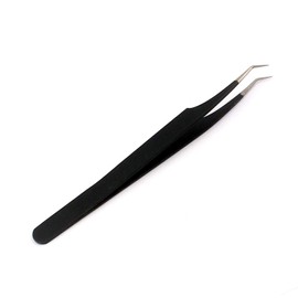 AAProTools Professional Tweezer Pack- 4 Tweezers Set- Ingrown Hair Remover Treatment. Premium Eyebrow Shaper. (Black Coated) Color Tweezers With Pouch