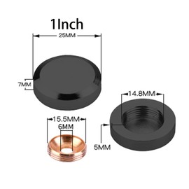 Mirror Screws Decorative Cap Cover Nails Brass material 25mm/1-Inch 4pcs, Black