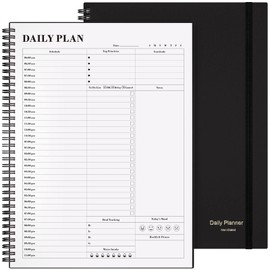 Asten Planner Undated, Asten Daily Planner Agenda with To Do List, Hourly Schedules...