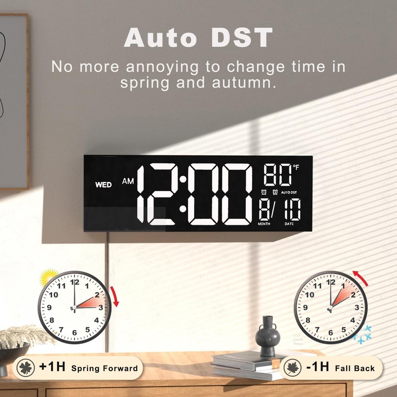 JALL 16" Large Digital Wall Mount Clock, Count Down Timer,