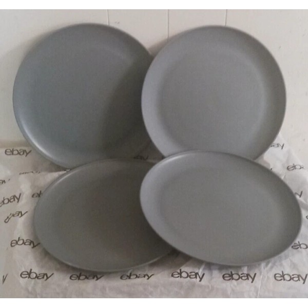 Mainstays 4 pcs - Gray Round Plastic Plate, 10.5 inch