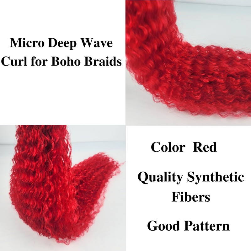 Gozill Red Boho Braiding Hair Pre stretched