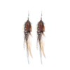 lureme Bohemian Multicolor Pheasant Feathers Dangle Earrings Handmade Natural Feather