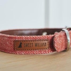 Tweed Dog Collar - Orange (Medium)