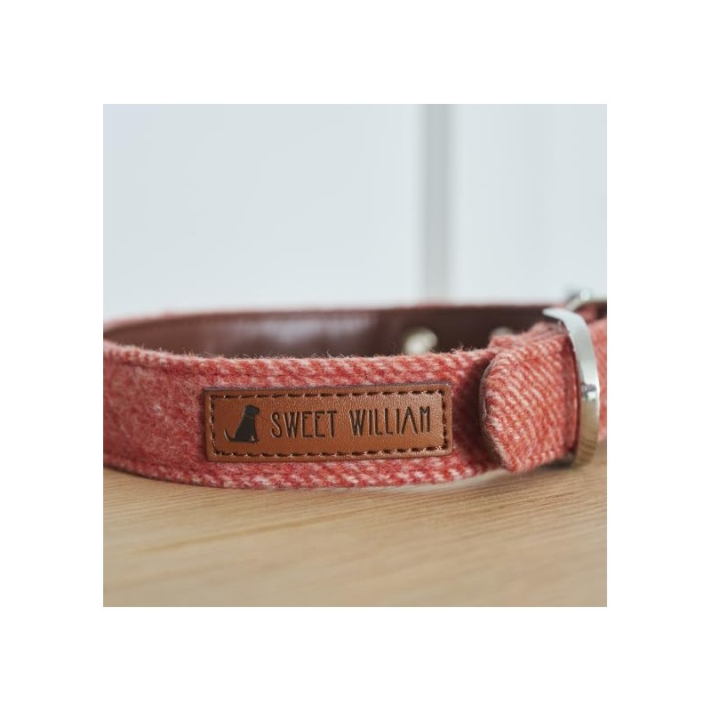 Tweed Dog Collar - Orange (Medium)