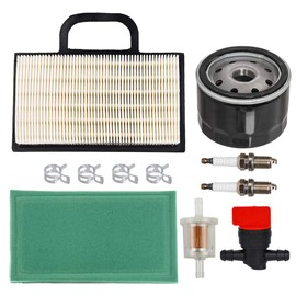 HIFROM Air Filter Pre-Filter Oil Fuel Filter Spark Plug Shut Off Value Kit for John Deere D130 L120 Z425 X135R X165 L118 LA135 MIU11286 499486 499486S Lawn Mower