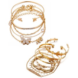 TPZORJX Pack of 12 Bohemian Crystal Bracelets Fortune Telling Costume, Hand Chain, Indian Jewellery, Bracelet Set Women, Bollywood Costume Women, Gypsy Costume, Hand Jewellery, Women's Hand Chain