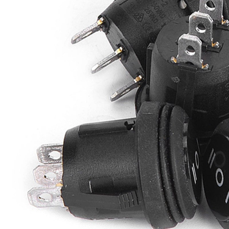 5 Pcs 3 Position On/Off/On Round Toggle Switch Black Boat