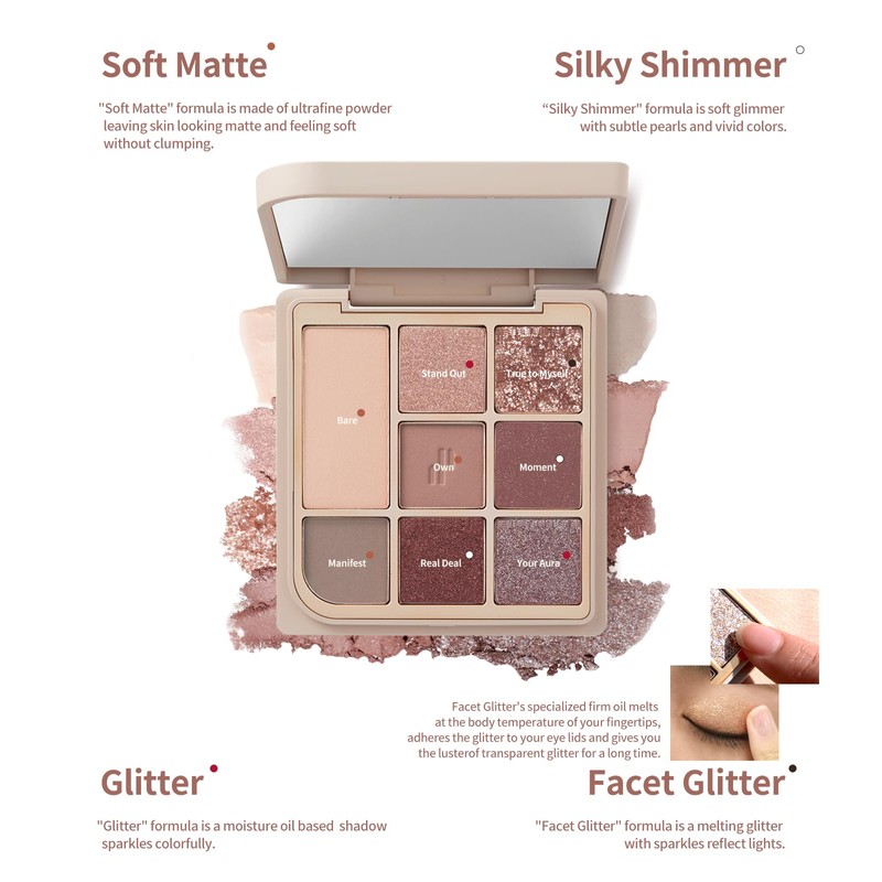 [Heart Percent] Dot On Mood Eye Palette 01. Rose Facet