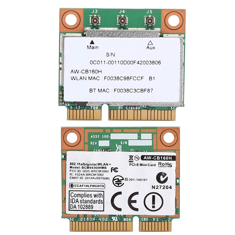 Network Card Gigabit AC1300M MINI PCI E Interface Support for