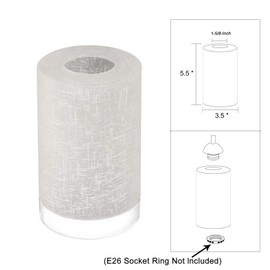 Anmire 2 Pack White Linen Frosted Glass Lamp Shade, Cylinder Light Fixture Replacement Globe or Cover with 1-5/8-Inch Fitter for Pendant Light Chandelier Wall Sconce, G0034