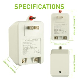 EPLZON 24V 830mA Plug in Thermostat and Doorbell Transformer Compatible with Nest, Ecobee, Sensi and Honeywell Thermostat and All Versions of Ring Doorbell