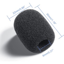 Pluzmecalm 12Pcs Mini Foam Microphone Windscreen, Headset Microphone Windscreen, High Density Mic Covers Noise Reduction for Small Lapel and Lavalier Microphones