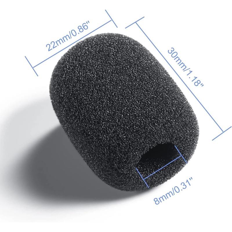 Pluzmecalm 12Pcs Mini Foam Microphone Windscreen, Headset Microphone Windscreen, High