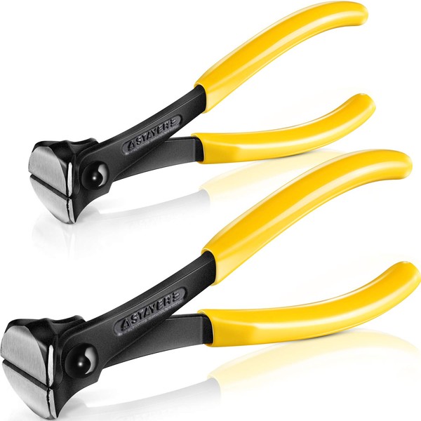 2 Packs End Cutting Nippers Pliers Nail Puller Tool Carpenters Pincers Cutting Nail Remover Tool for Carpenters Construction Floor Installing