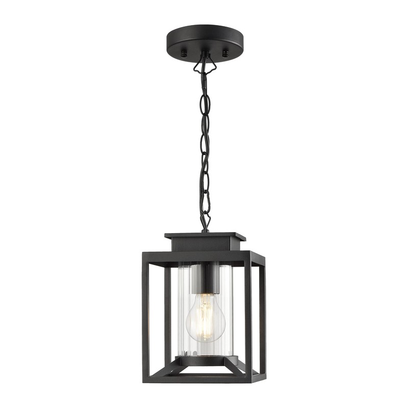Osimir Outdoor Pendant Light for Porch, 1-Light Black Hanging Porch