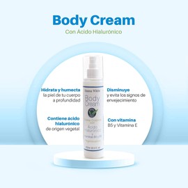 Hanna White: Crema corporal con Acido Hialuronico Vegetal 250 ml