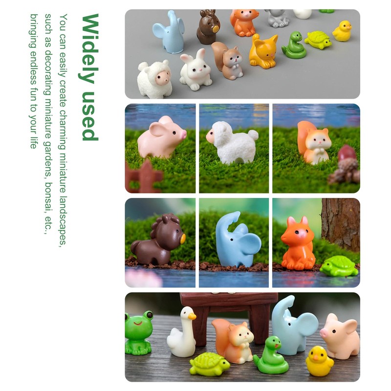 Aikeis 30 Pieces Mini Animals Resin Mini Home Decoration DIY