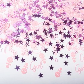 Baby Shower Confetti, Pink Girl Table Scatter Confetti Baby Shower Decorations Baby Shower Table Decorations Confetti for Baby Shower Gender Reveal Party Supplies