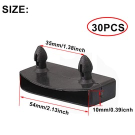 Slatted Frame Brackets, Black, 30 Pieces, Slatted Frame Accessories, Plastic Bed Slat Holder, End Cap Holder, Replacement Bed, Slatted Frame Caps (54 mm x 10 mm Inside) for Holding Bed Accessories