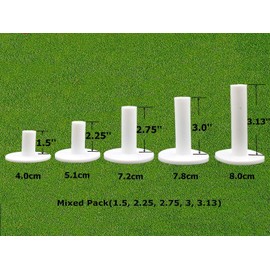FINGER TEN Golf Rubber Tees for Driving Range Mats Value 5 Pack, Durable for Practice Mat Top Holder Indoor Outdoor (White, Mixed Size)
