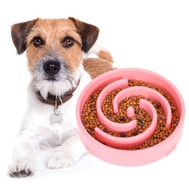 WHIPPY Slow Feeder Bowl for Small Medium Dog Fun Maze Feeder Dog Food Water Bowl Anti-Slip Puzzle Bowl No Chocking Healthy Interactive Bloat Stop Dog Bowl Dish,Medium,Pink