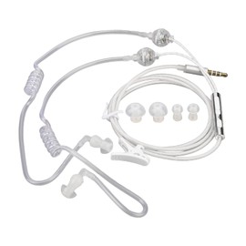 Air Tube Headphones, Universal 3.5mm In-Ear Earbuds with Dual Air Tube, Anti-Radiation Noise Cancelling Headphones and Premium Sound for Tablets (White)