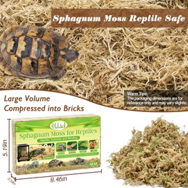 Halatool 6OZ Natural Sphagnum Moss Substrate for Reptiles - Terrarium Bedding with 72H Moisture Retention, Safe for Bearded Dragons, Geckos & Snake Shedding