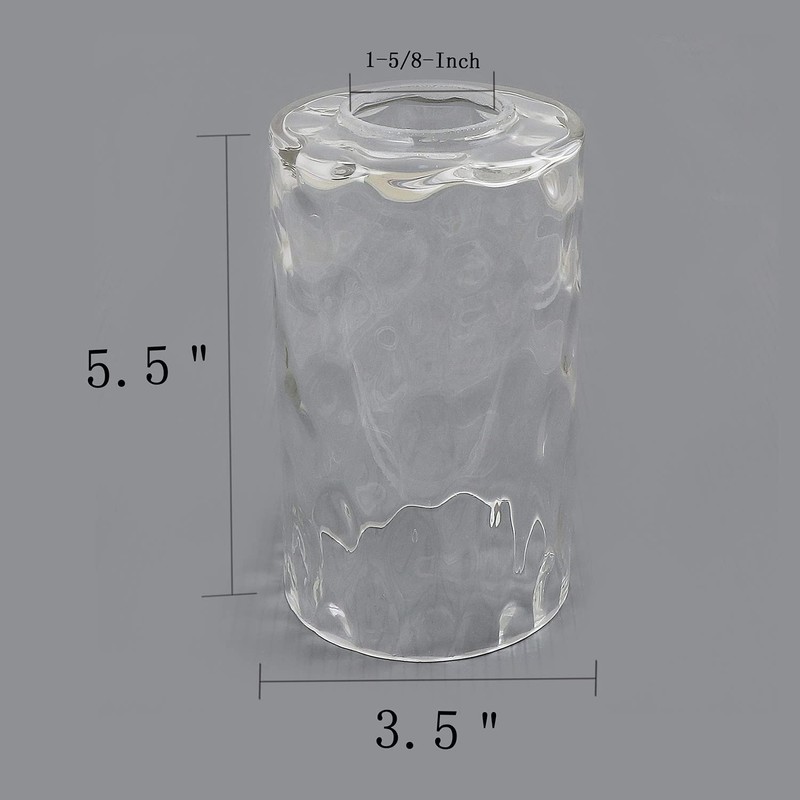 Eumyviv Clear Hammered Glass Lamp Shade Replacement with 1-5/8-Inch Fitter
