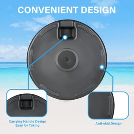 HealSmart 20Inch 50Lbs Durable Fillable Patio Umbrella Base Heavy Duty Stand for Outdoor Lawn, Deck, Poolside, Black