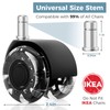 2 Inch Office Chair Wheels(Set of 5)-Heavy Duty Rubber Casters