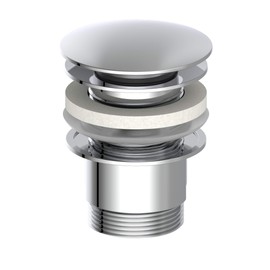 KIRCHHOFF Design Universal Waschbecken Ablaufgarnitur, Pop Up Waschbeckenstöpsel, Ablaufventil mit Überlauf, Abfluss Stöpsel für Badezimmer Waschbecken & Waschtisch, Chrom 98807330