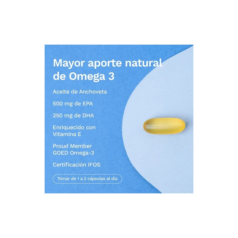 Omega 3 Nutravia Ultra 500mg EPA 60 cápsulas sin sabor