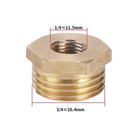 3/4 Inch Male Thread x 1/4 Inch Female Thread BSP Male Thread Reducer Hose Connector Brass