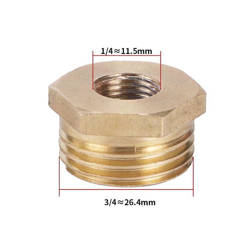 3/4 Inch Male Thread x 1/4 Inch Female Thread BSP