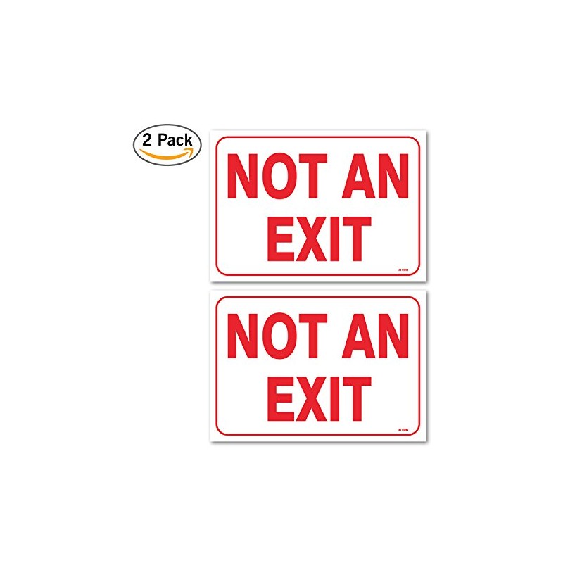 (2-Pack) Not an Exit Sign, 10 X 7 Inch Self-Adhesive