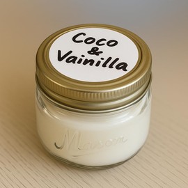 Mason Jar Coconut Vanilla Scented Candle, 4 oz, Natural Wax, Long-Lasting