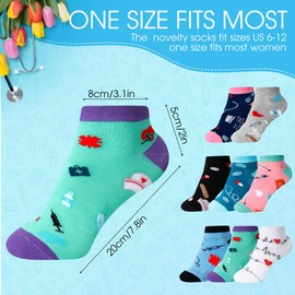 Chuarry 24 Pairs Novelty Nurse Socks Appreciation Gifts Cute Ankle Socks for Nurse Week Doctor Hospital Workers, 8 Styles