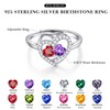 Iefil Sterling Silver Rings, Wedding Rings for Women, Birthstone Rings