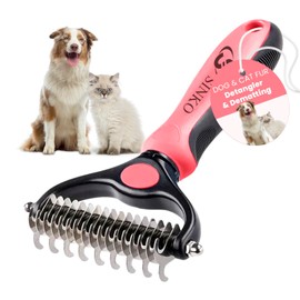 Sinko Undercoat Rake for Dogs, Undercoat Brush for Dogs, Dog Rake Brush for Shedding,Double Coat Dog Brush, Undercoat Brush for Cats,Dog Undercoat Brush Deshedding, Cat Undercoat Brush(Pink)